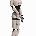 Game and Movie Robot Character with Mechanical Joints and Detailed Hand Structure