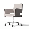 Modern Office Chair With Gray Black Upholstery Ergonomic Design Swivel Base And Wheels