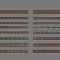 New Chinese style window grilles line pane corner line 3d model