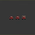 Red Model Trucks Featuring Tank Dump Flatbed And Covered Cargo Designs