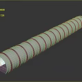 Cylindrical Striped Pipe With Black Rings On Smooth Reflective Surface