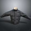 Black Oversized Down Jacket Featuring Fleece Lined Collar And Warm Winter Design 3d model