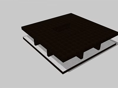 Modern Coffee Table With Black Grid Pattern Tabletop And White Base 3d model