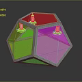 Colorful Geometric Polyhedron Decorative Piece With Transparent Colored Panels For Home Living Space