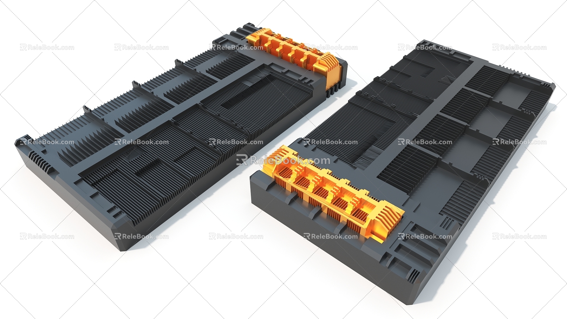 cold plate hard surface machine cube hard surface high tech industrial parts 3d model