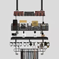 Modern Wall Mounted Multi Layer Storage Shelf with Decorative Items Books and Perfume Bottles