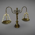 Brass Commercial Balance Scale With Dual Pans And Decorative Stand Design