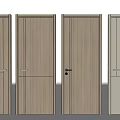 Modern Hinged Interior Doors With Various Wooden Designs And Handles 3d model