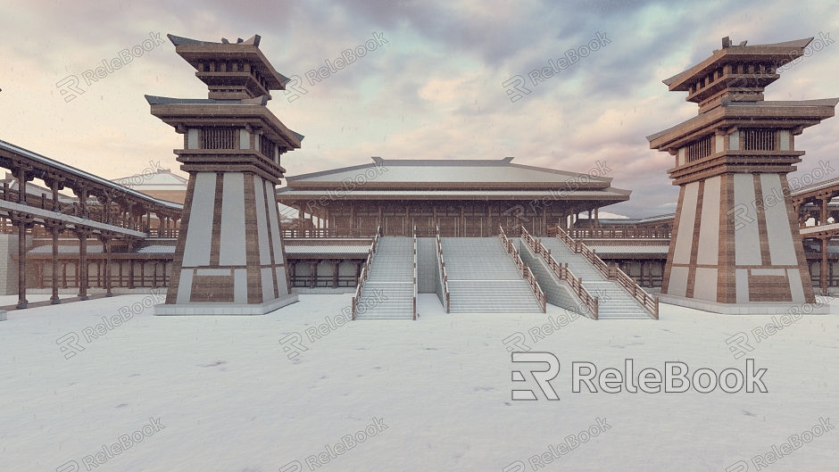 Chinese Ancient Architecture Han Dynasty Palace Qin and Han Architecture model