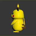 Yellow Pikachu Character With Brown Ear Tips Red Cheeks And Standing Pose