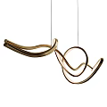 Modern Elegant Chandelier With Flowing Curved Metal Lines And Contemporary Design
