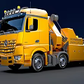 Yellow Mercedes Recovery Tow Truck With Front Lights And Multi Wheel Design