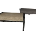 Modern Upholstered Stools with White and Black Metal Frames and Fabric Seats