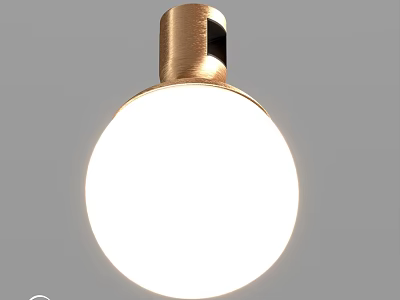 Modern Round Ceiling Light With White Shade And Gold Base For Home Decor 3d model