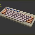 WITFOOWING Computer Keyboard White Design With Orange And Blue Function Keys