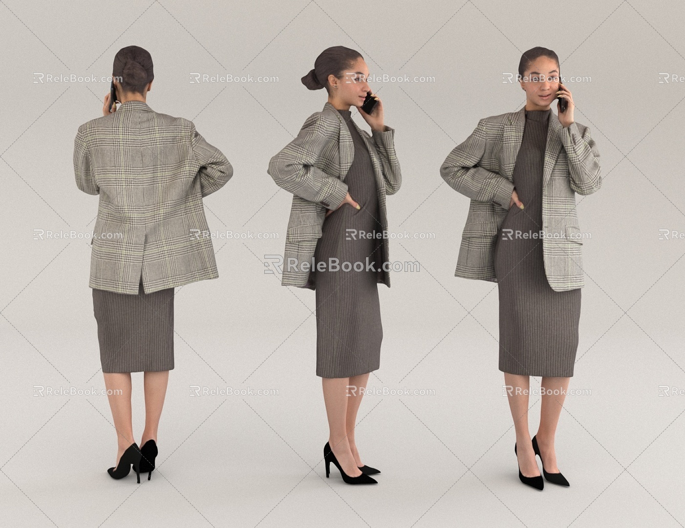 Passerby Pedestrian Professional Secretary Calls 3d model