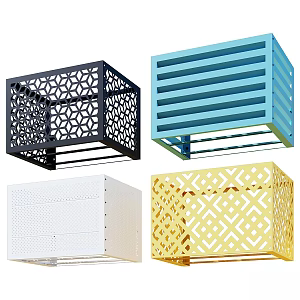 Air conditioning basket on exterior wall 3d model