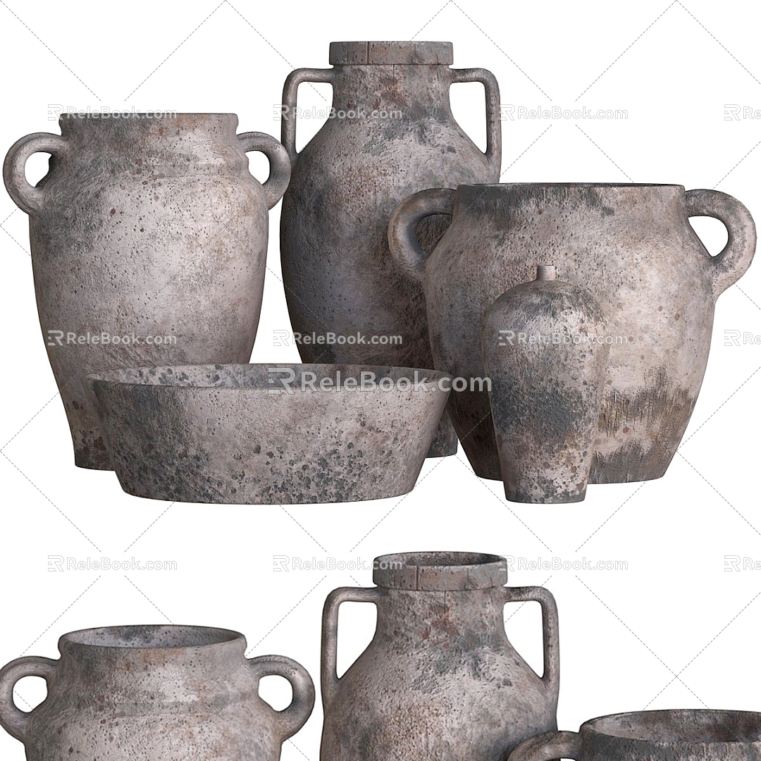 Pottery Pot Ceramic Utensils 3d model