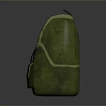 Practical Green Backpack With Flap Closure Black Buckle And Textured Surface Design