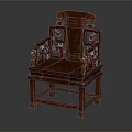 Traditional Chinese Wooden Chair With Intricate Carvings Ornate Details And Classic Design