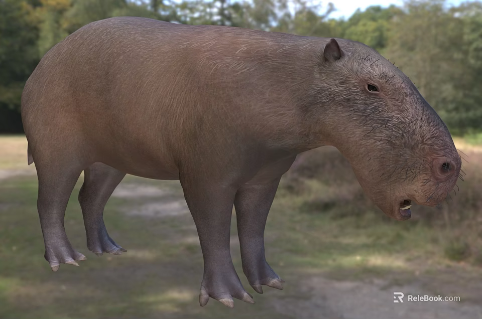 Reptile Like Prehistoric Creature In Natural Habitat 3d model 