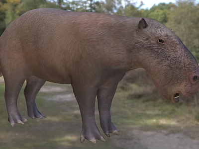 Reptile Like Prehistoric Creature In Natural Habitat 3d model