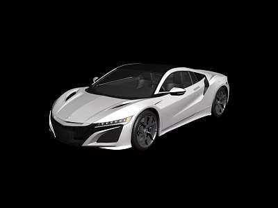 White Sports Coupe With Sleek Aerodynamic Design Black Roof And Stylish Alloy Wheels 3d model