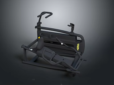 Black Fitness Exercise Machine With Adjustable Seat And Handle Bars 3d model
