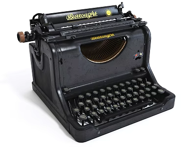 Vintage Black Mechanical Office Appliance Typewriter With Barlettsouffe Brand And Classic Design 3d model
