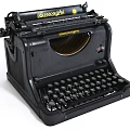 Vintage Black Mechanical Office Appliance Typewriter With Barlettsouffe Brand And Classic Design