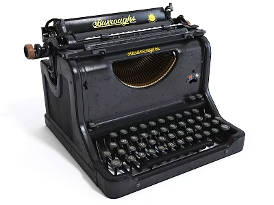 modern typewriter 3d model