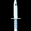 3D Model Sword With White Blade Blue Detail And Green Hilt