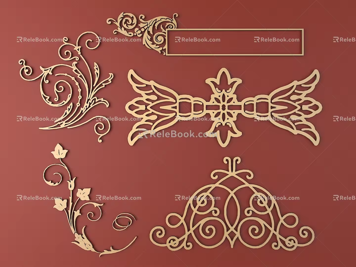 European-style Metal Carved European Pattern Hollow Carved Pattern 3d model