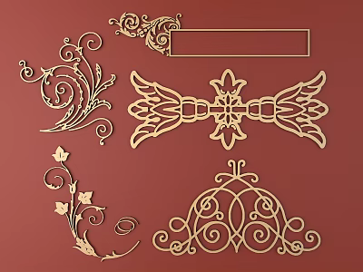 European-style Metal Carved European Pattern Hollow Carved Pattern 3d model