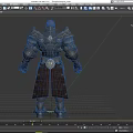 Game Movie Character Male Warrior In Detailed Metal Armor With Shoulder Plates