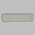 Modern Gray Upholstered Sofa Bench With Sleek Rectangular Design And Comfortable Seat 3d model