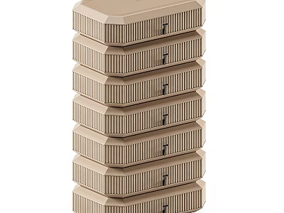 Beige Entryway Cabinet and Side Cabinet with Stacked Drawers Modern Home Storage Design 3d model