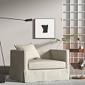 Quiet single sofa side several floor lamp enamel cup 3d model