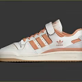 Adidas White And Orange Casual Sneakers With Three Stripes And Lace Up Design