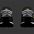 Adidas Modern Sporty Sneakers With Dark Upper Yellow Green Stripes White Laces And White Sole