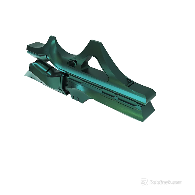 Green Metallic Mechanical Component With Complex Structural Design And Precision Engineering 3d model 