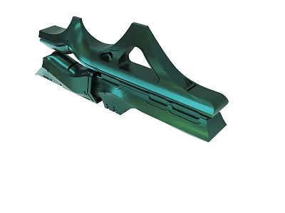 Green Metallic Mechanical Component With Complex Structural Design And Precision Engineering 3d model