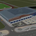 modern gymnasium building gymnasium 3d model