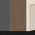 Three Different Colored Wooden Gray and White Hinged Doors in Modern Interior Design