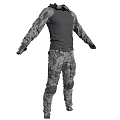 Camouflage Combat Uniform With Tactical Long Sleeve Top Camouflage Pants And Knee Pads