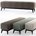 Modern Upholstered Sofa Bench With Checkered Pattern And Black Legs In Multiple Colors 3d model