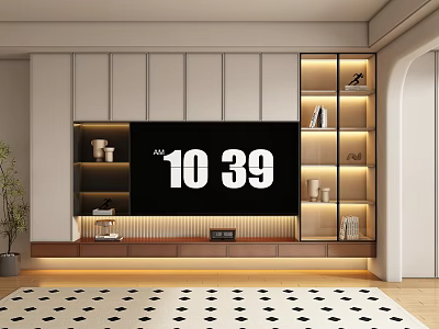 medieval TV cabinet background wall 3d model