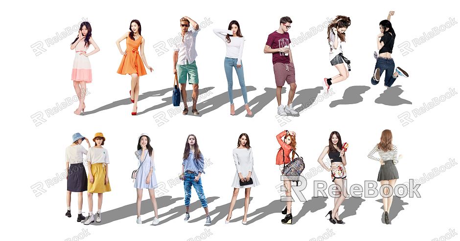 Modern Multiplayer Fashion Figure Woman Man model