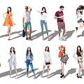 Group Of People Showcasing Diverse Fashion Outfits