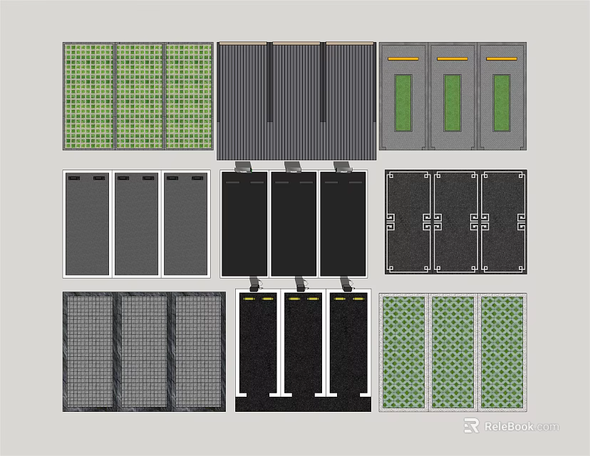 Parking Lot Layout Design With Different Colored Zones And Parking Spaces 3d model